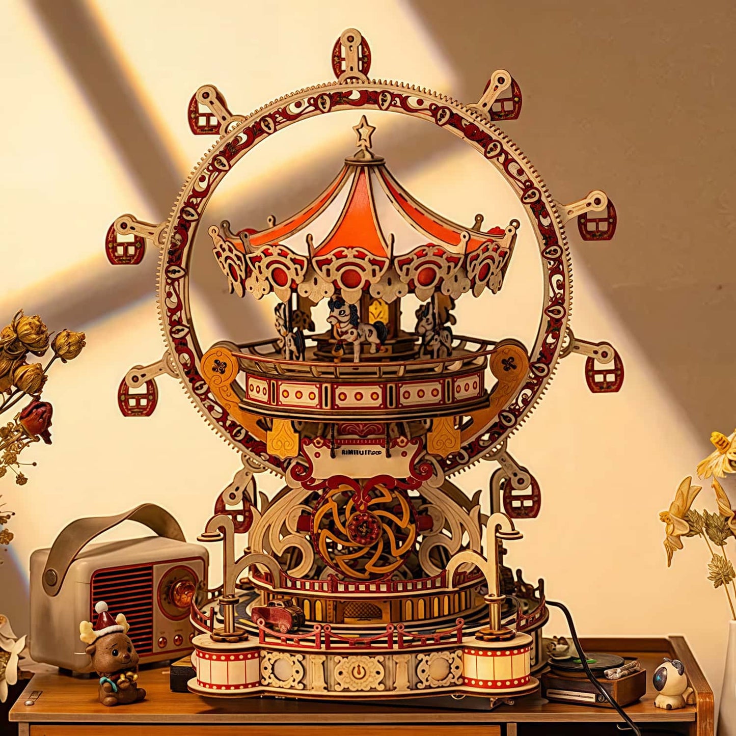 Wooden Assembly Ferris Wheel – DIY 3D Wooden Puzzle Kit