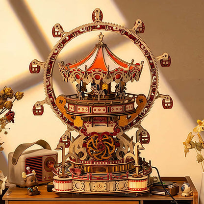 Wooden Assembly Ferris Wheel – DIY 3D Wooden Puzzle Kit