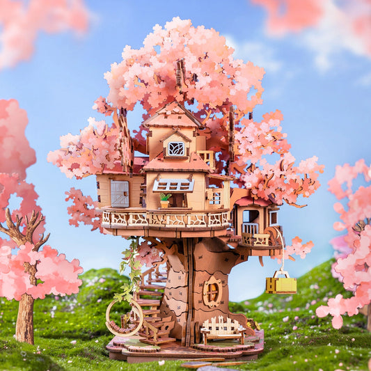 Sakura Tree House – DIY 3D Wooden Puzzle Kit