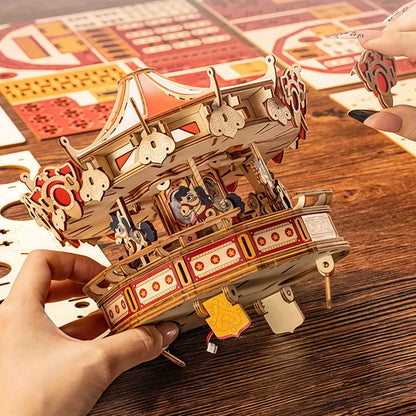 Wooden Assembly Ferris Wheel – DIY 3D Wooden Puzzle Kit