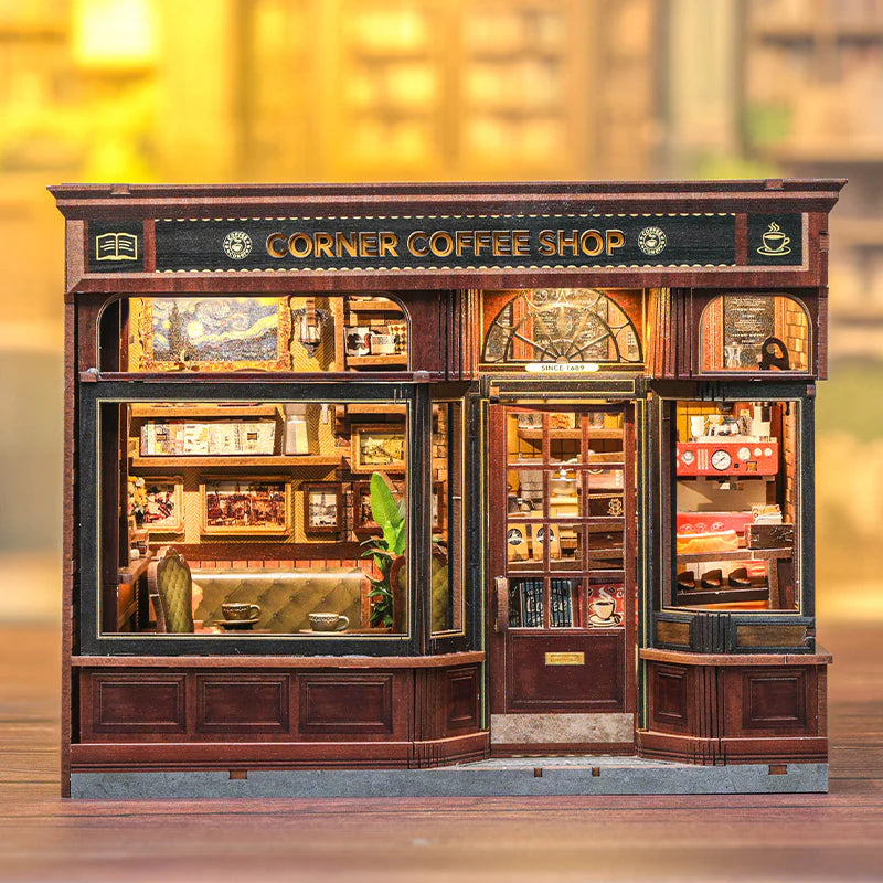 Corner Coffee Shop – DIY Miniature House Kit