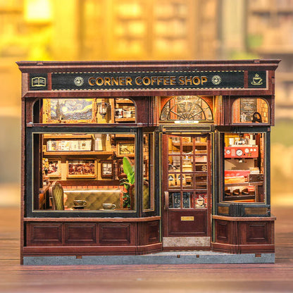 Corner Coffee Shop – DIY Miniature House Kit