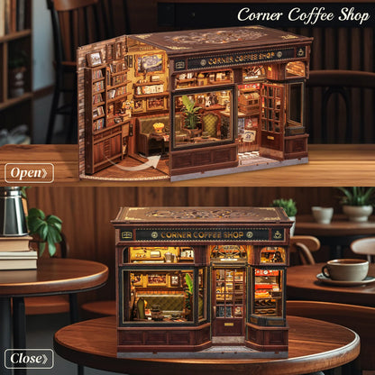 Corner Coffee Shop – DIY Miniature House Kit