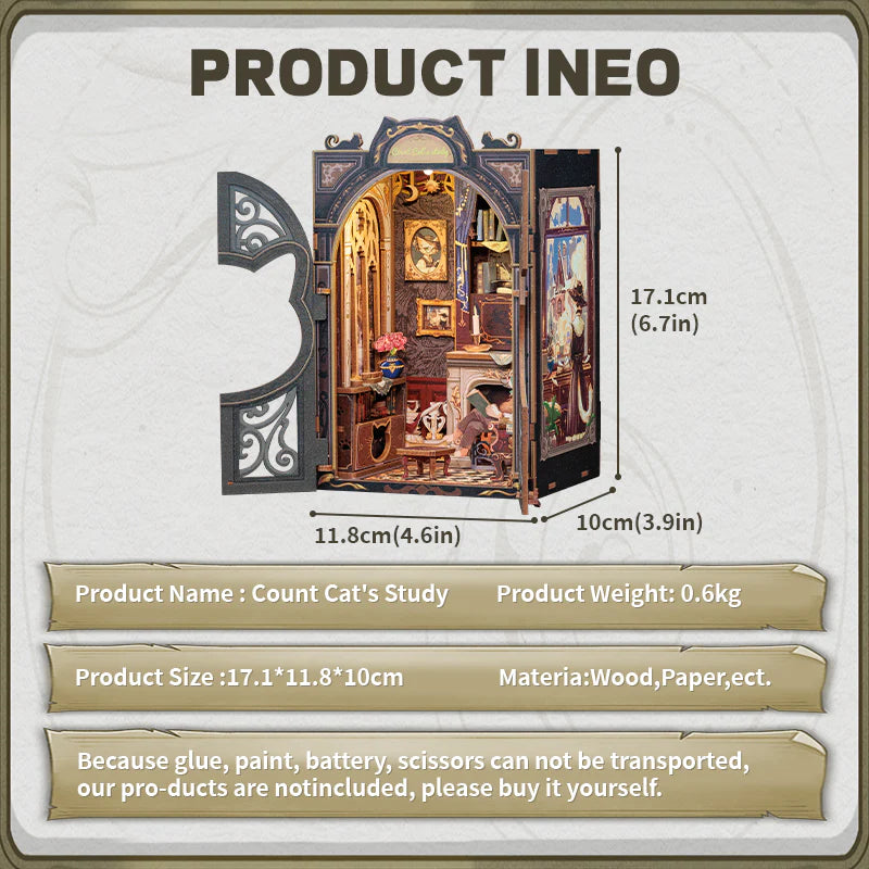 Count Cat’s Study – DIY Book Nook Kit