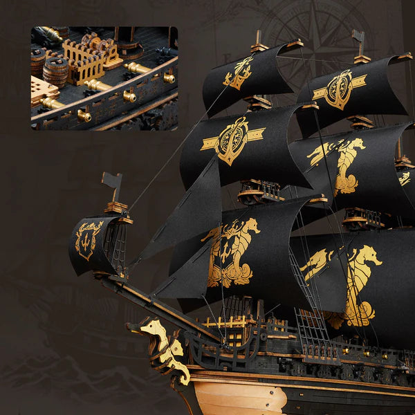 Seahorse Barque – DIY 3D Wooden Puzzle Kit
