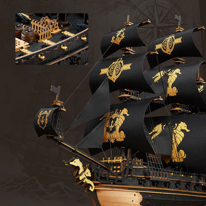Seahorse Barque – DIY 3D Wooden Puzzle Kit