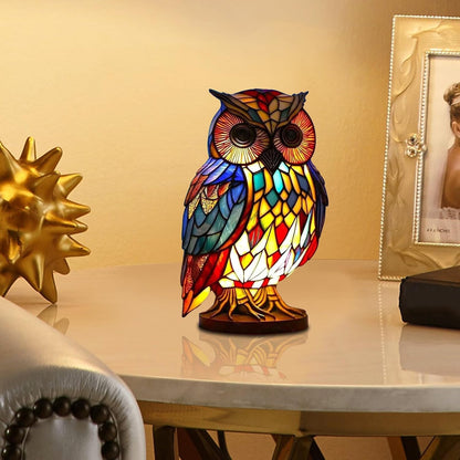 Night Owl Stained Glass Lamp
