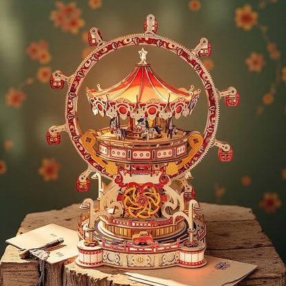 Wooden Assembly Ferris Wheel – DIY 3D Wooden Puzzle Kit