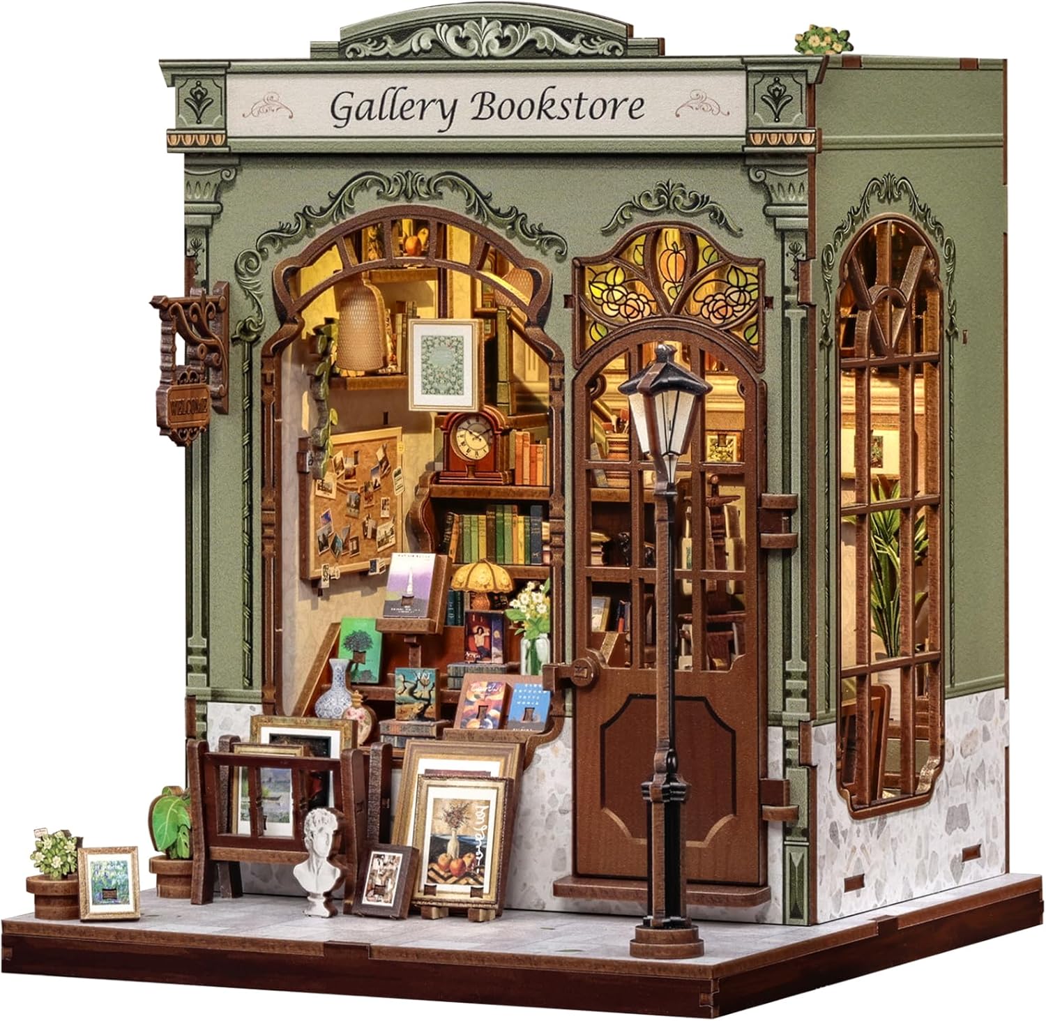 Mini Book House Gallery Bookstore – DIY Miniature House Kit – BOOK NOOKS