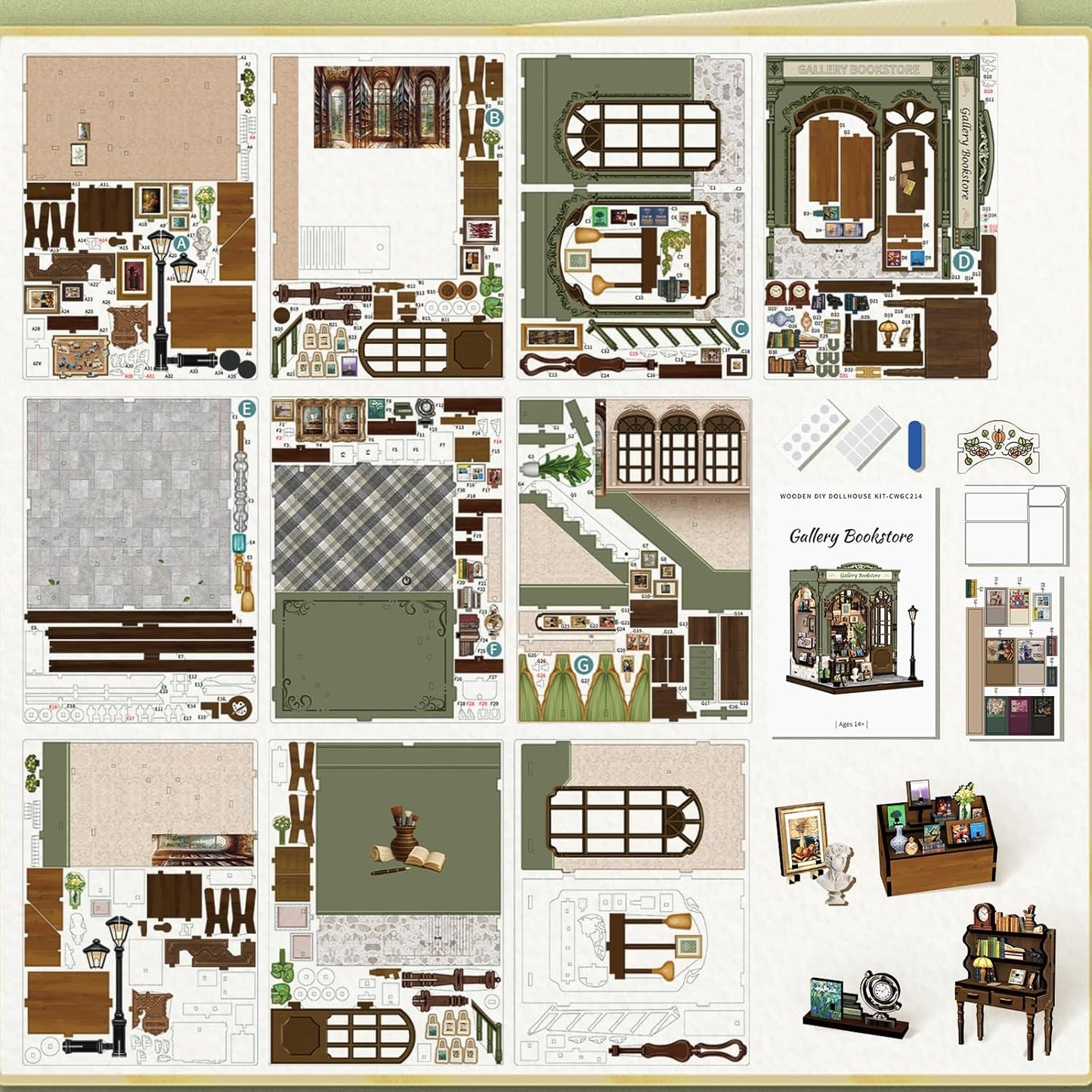 Gallery Bookstore – DIY Miniature House Kit