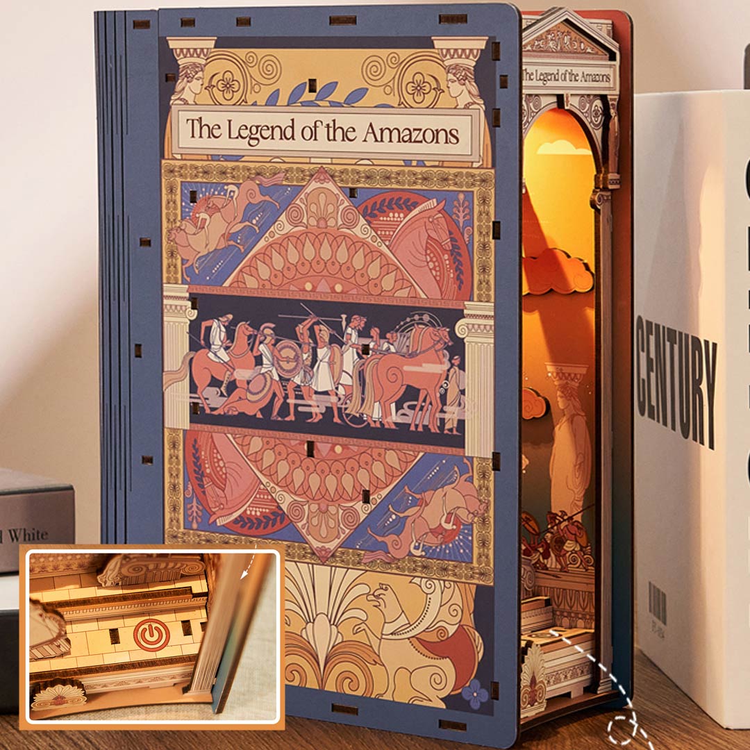 The Legend of the Amazons Wooden Book Nook