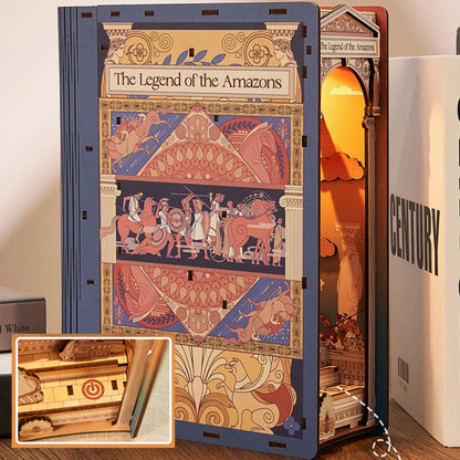 The Legend of the Amazons Wooden Book Nook
