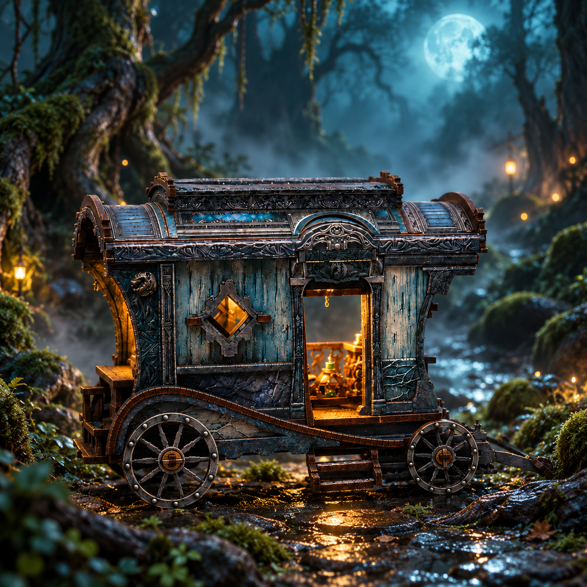 Onyx Dragon Carriage – Dark Fantasy DIY Book Nook Kit
