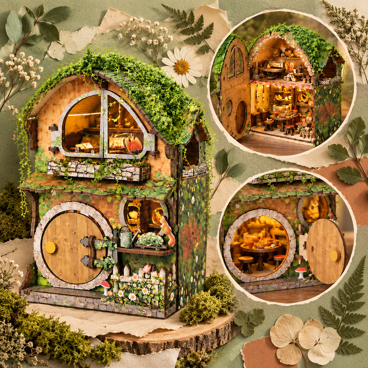 Green Vine Cottage – Cozy Woodland DIY Book Nook Kit