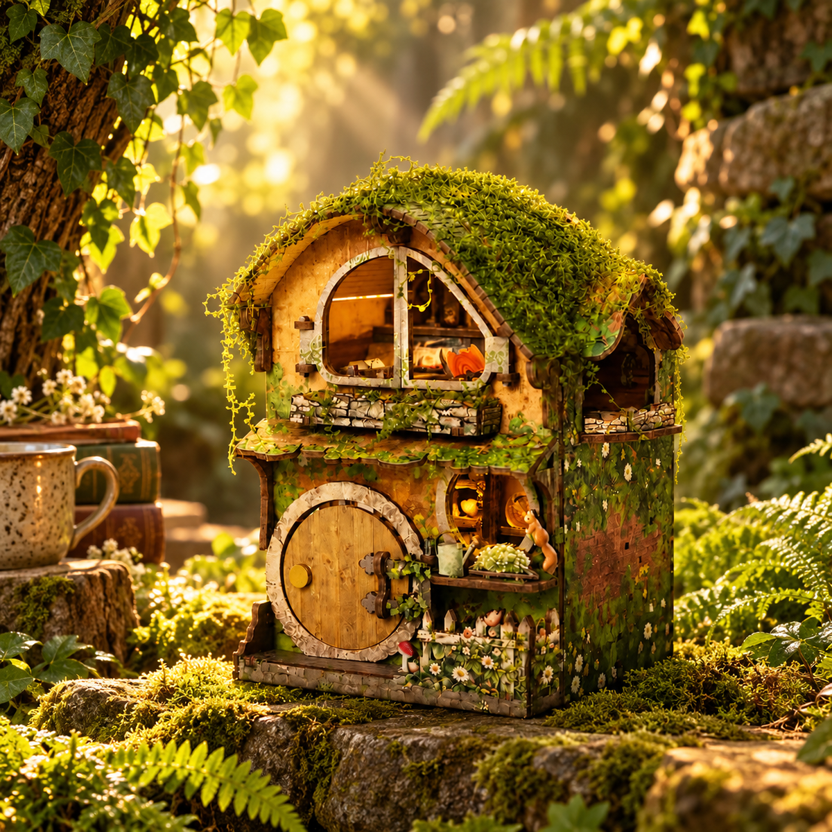Green Vine Cottage – Cozy Woodland DIY Book Nook Kit
