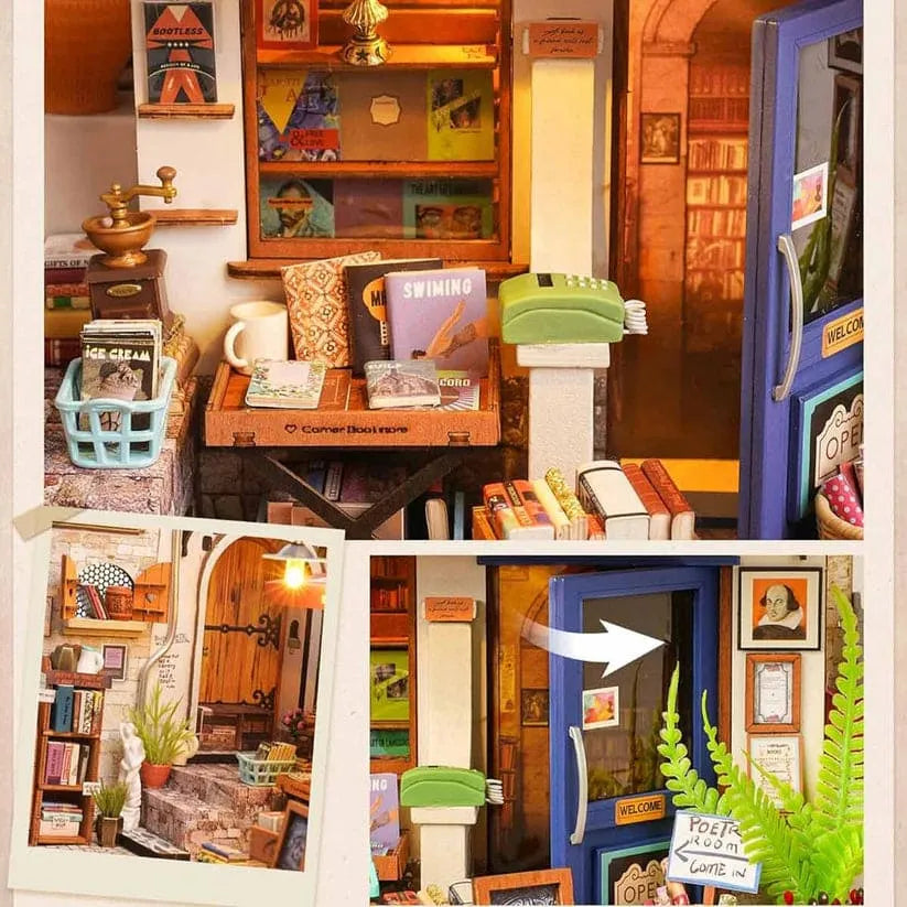 Corner Bookstore Miniature House Kit