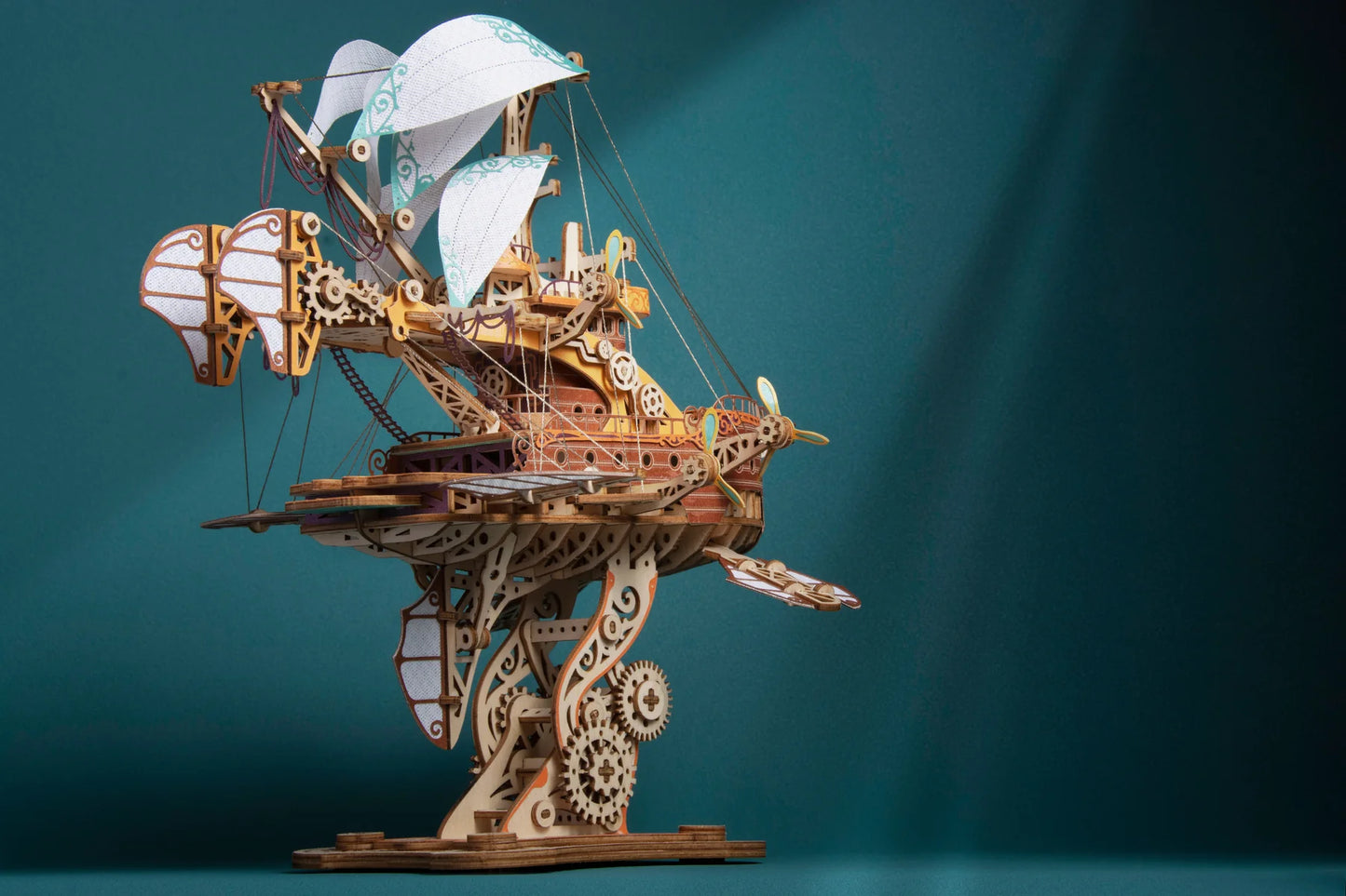 Handcrafted Masterpiece Fantasy Airships – DIY Wooden 3D Model Kit