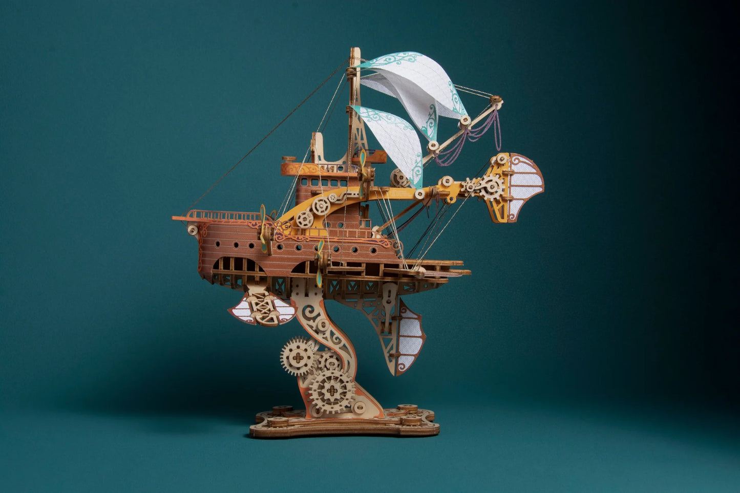 Handcrafted Masterpiece Fantasy Airships – DIY Wooden 3D Model Kit