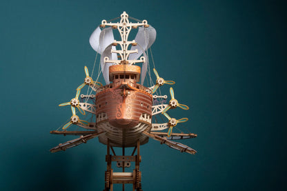 Handcrafted Masterpiece Fantasy Airships – DIY Wooden 3D Model Kit