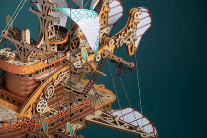 Handcrafted Masterpiece Fantasy Airships – DIY Wooden 3D Model Kit