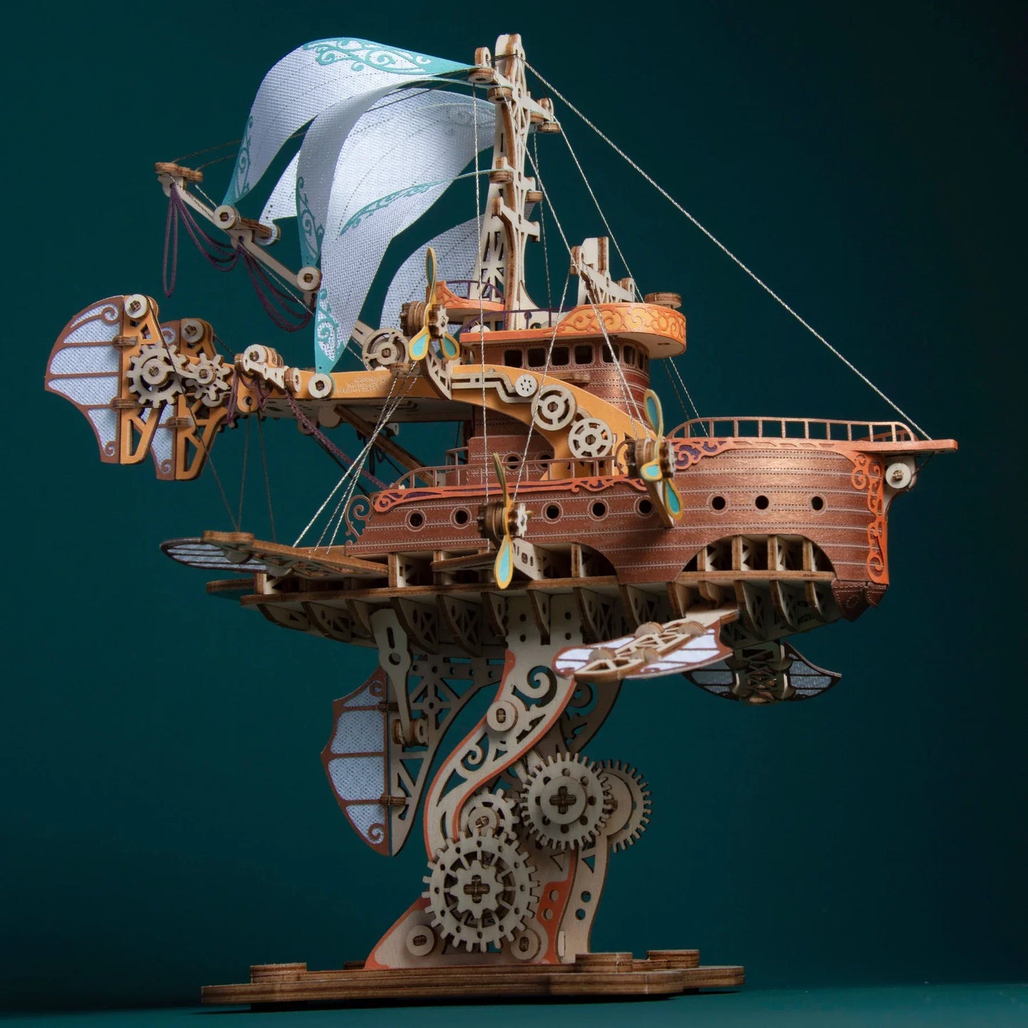 Handcrafted Masterpiece Fantasy Airships – DIY Wooden 3D Model Kit