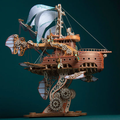 Handcrafted Masterpiece Fantasy Airships – DIY Wooden 3D Model Kit