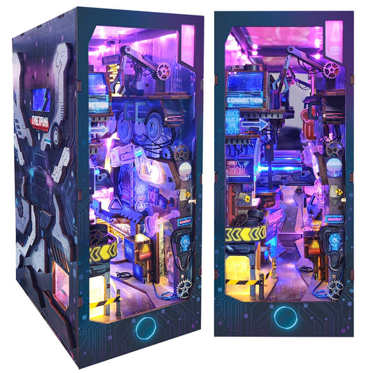 Cyberpunk Metropolis DIY Book Nook Bookshelf Inserts