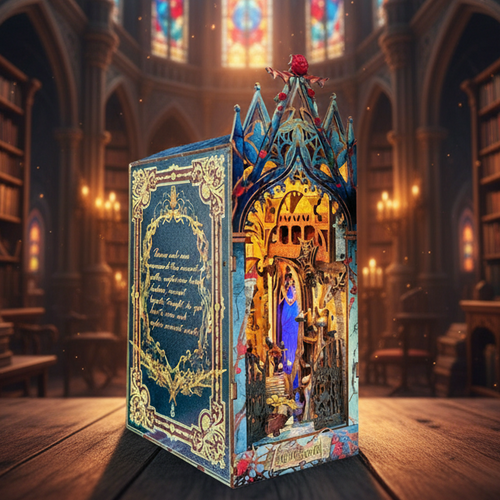 Twilight Castle 3D Wooden Puzzle Book Nook
