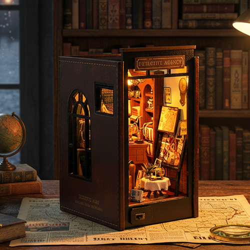 Detective Agency DIY Book Nook Shelf Insert