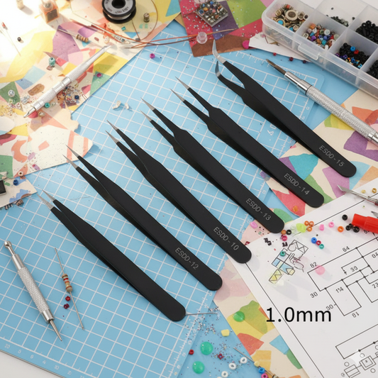 Precision ESD Anti-Static Stainless Steel Tweezers