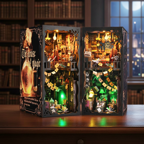The House of Magic 3D Wooden Puzzle Book Nook Kit