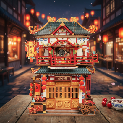 Ancient Restaurant – 3D Wooden Puzzle Desktop Storage Kit