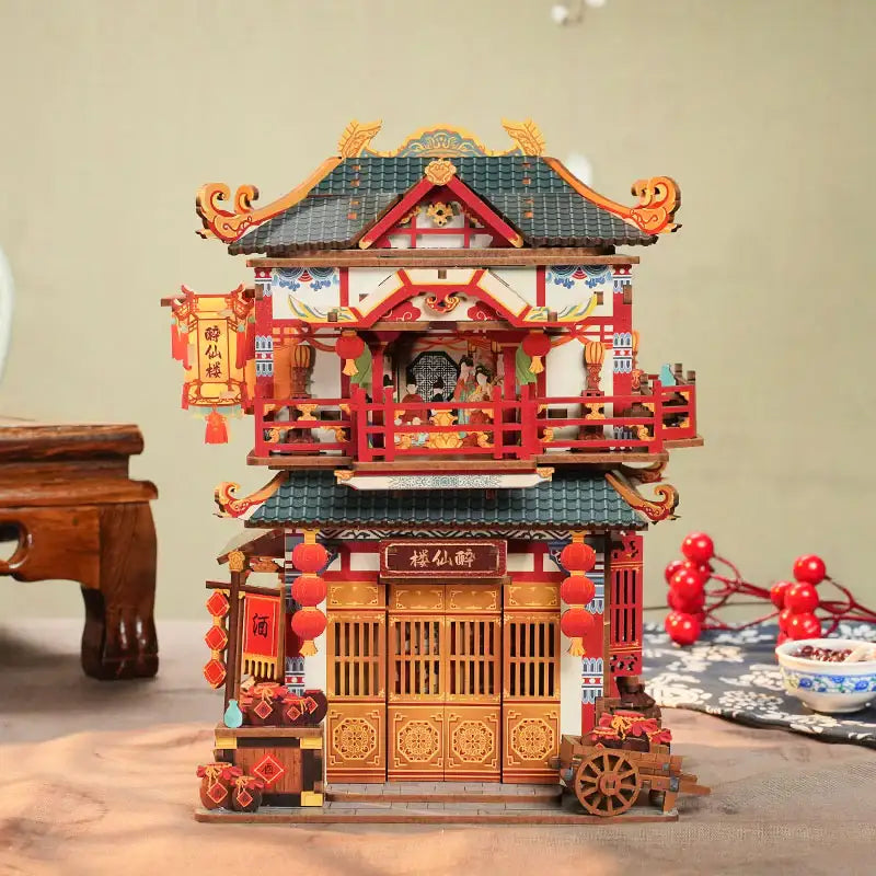 Ancient Restaurant – 3D Wooden Puzzle Desktop Storage Kit