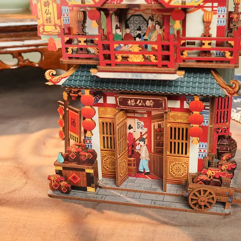 Ancient Restaurant – 3D Wooden Puzzle Desktop Storage Kit