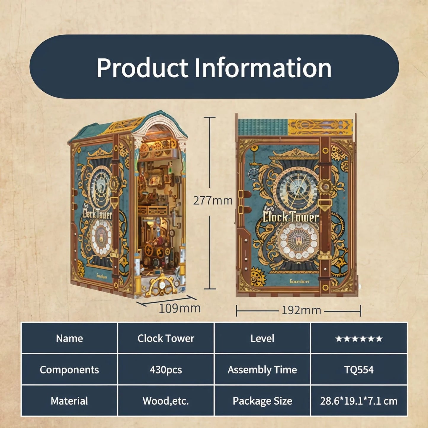 Clock Tower Book Nook – DIY Book Nook Kit