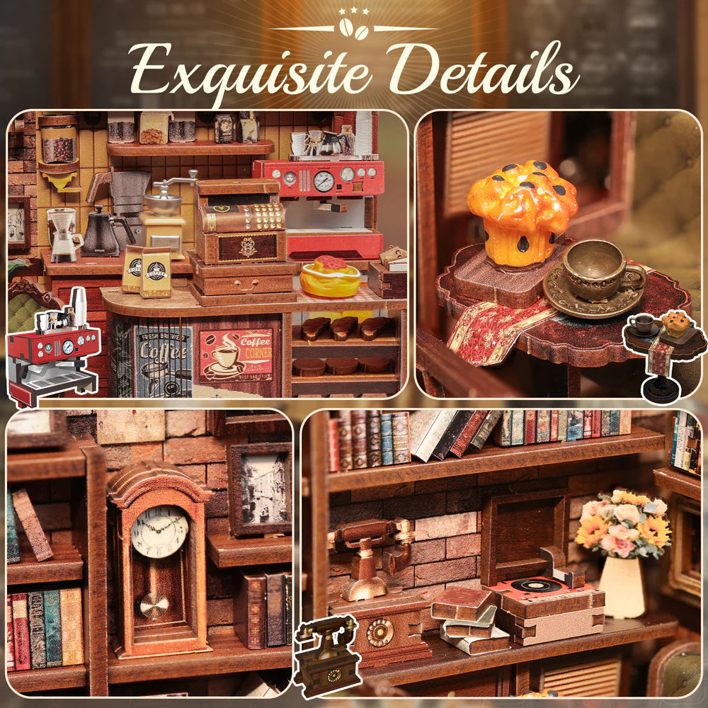 Corner Coffee Shop – DIY Miniature House Kit