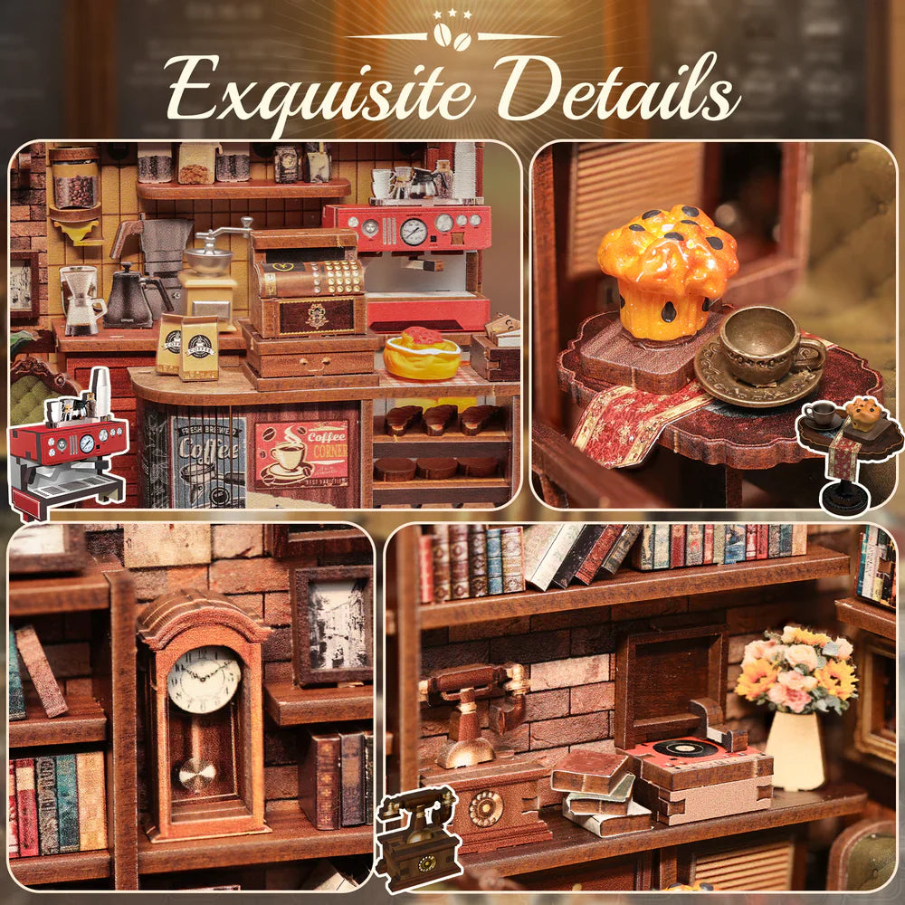 Corner Coffee Shop – DIY Miniature House Kit