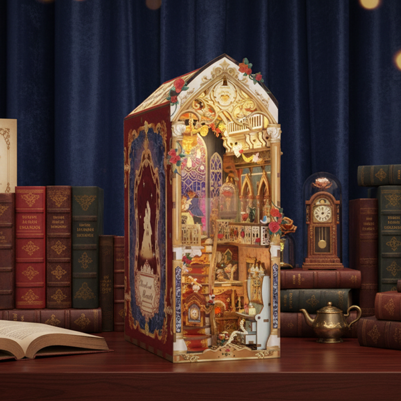 Beast & Beauty DIY Book Nook Kit — Beauty and the Beast inspired miniature shelf insert