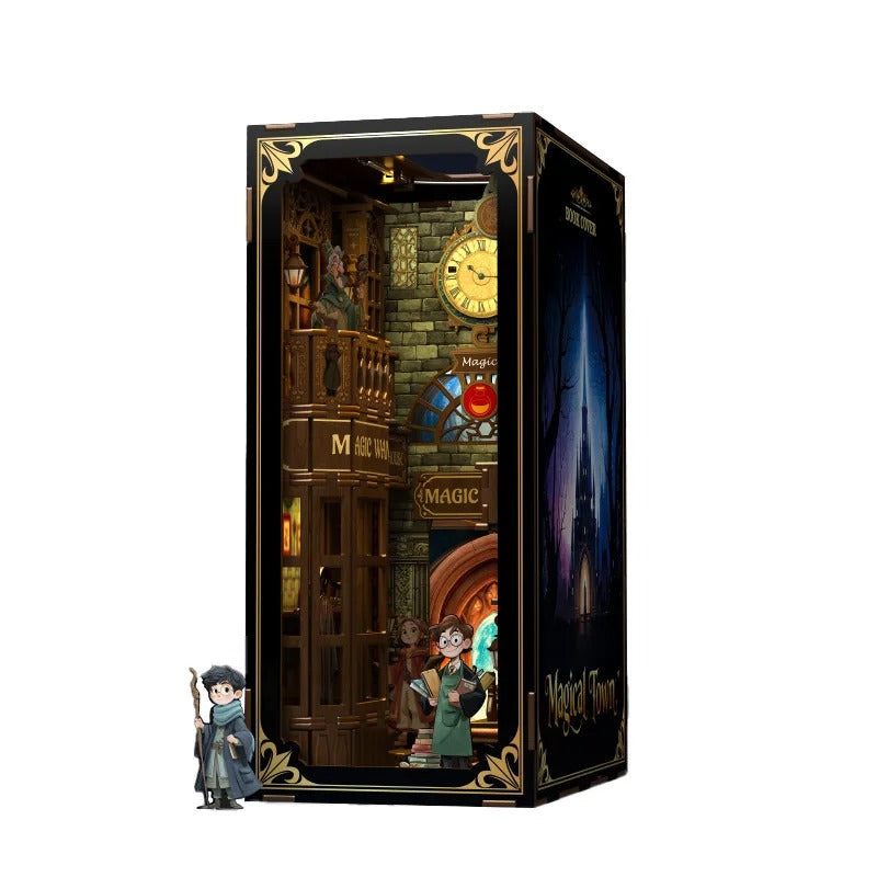 DIY Magic Alley Book Nook Kit – Miniature Magical Town Bookshelf Insert