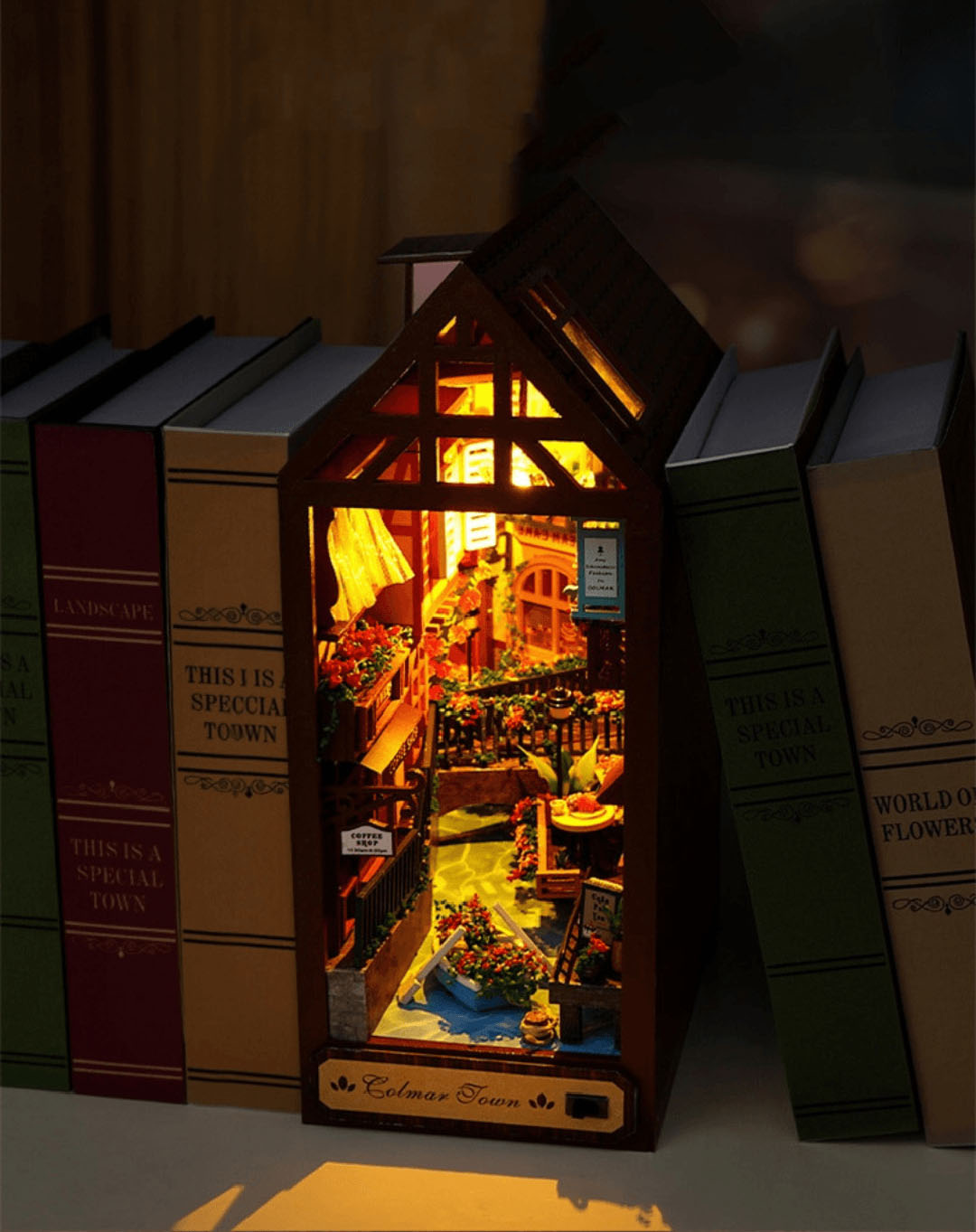 Colmar Town DIY Crafts Book Nook Bookshelf Insert