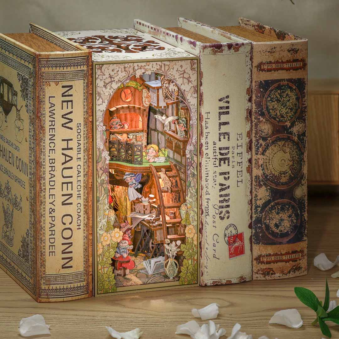 Elven Paradise Booknook Bookshelf Insert