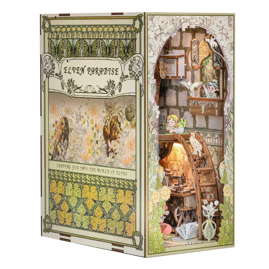 Elven Paradise Booknook Bookshelf Insert