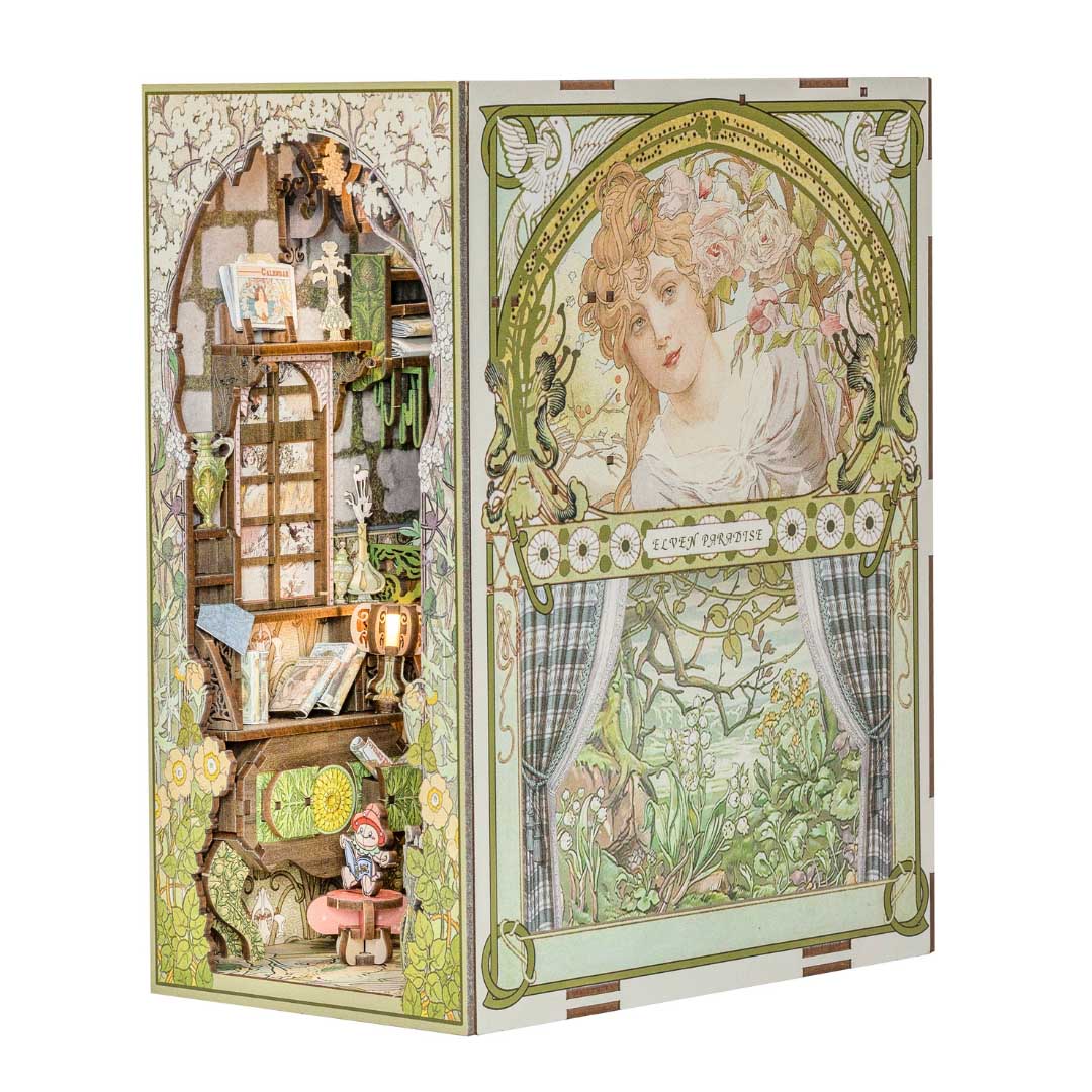 Elven Paradise Booknook Bookshelf Insert