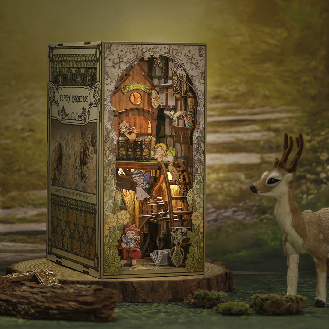 Elven Paradise Booknook Bookshelf Insert