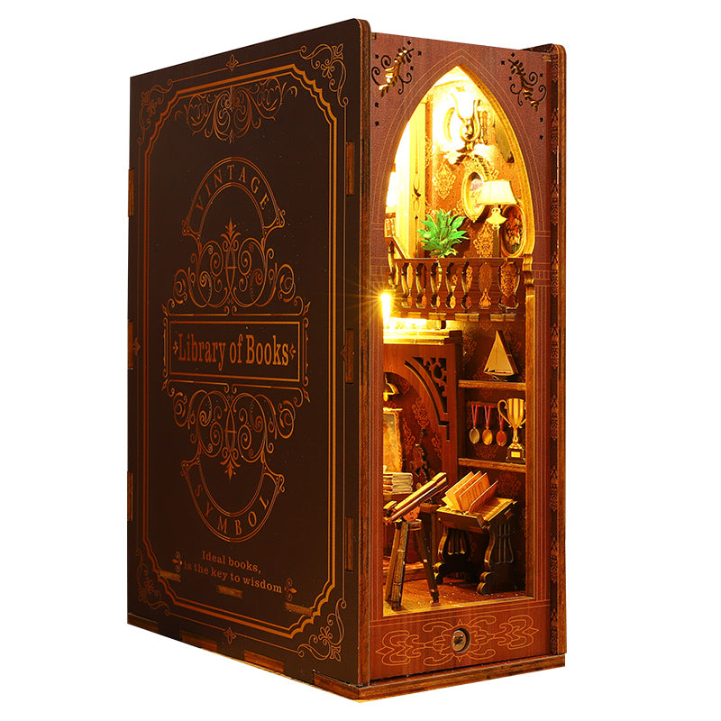 Library Of Books Wooden Puzzle Book Nook Bookshelf Insert