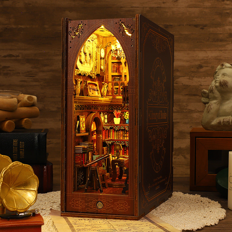 Library Of Books Wooden Puzzle Book Nook Bookshelf