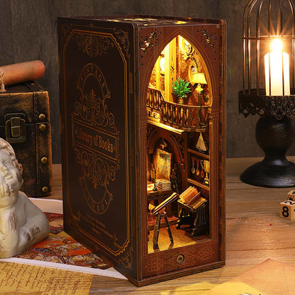 Library Of Books Wooden Puzzle Book Nook Bookshelf Insert