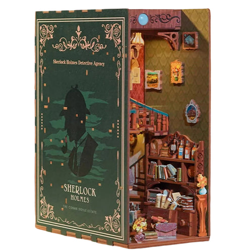 Sherlock Holmes Detective Agency Wooden Puzzle Book Nook
