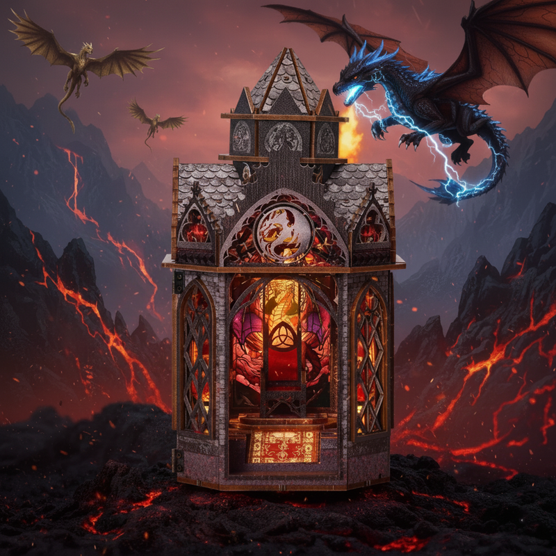 Dragon Wing Book Nook Flame Throne DIY Book Nook Shelf Insert