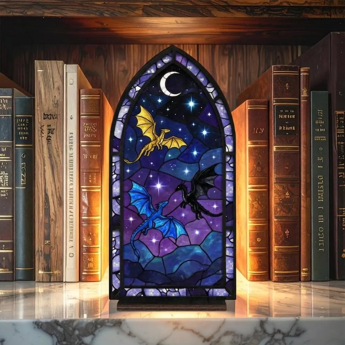 Dragon Wing Candle Holder – Dragon Book Nook Fantasy Window Light